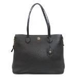 Black Leather Tory Burch Tote