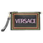 Black Leather Versace Crossbody Bag