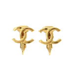 Gold Metal Chanel Earrings