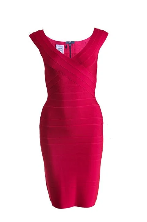 Pink Fabric Hervé Léger Dress