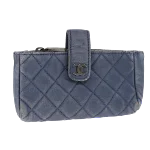 Blue Leather Chanel Pouch