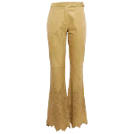 Beige Leather Roberto Cavalli Pants