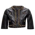 Black Leather Moschino Jacket