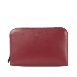 Burgundy Leather Cartier Pouch