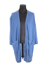 Blue Linen Des petits hauts Cardigan