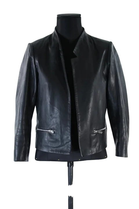 Black Leather Sandro Jacket