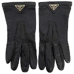 Black Leather Prada Gloves