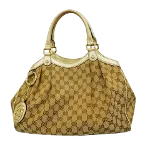 Gold Canvas Gucci Handbag