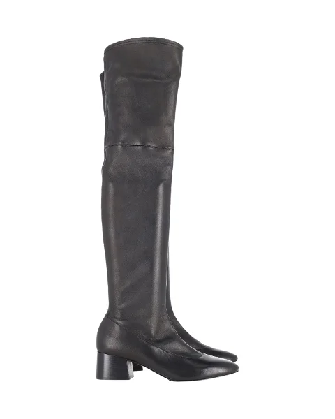 Black Leather Khaite Boots