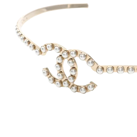 White Metal Chanel Hair Accessory
