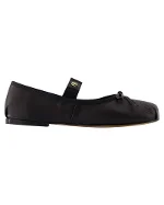 Black Leather Anine Bing Flats