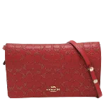 Red Leather Coach Benett Crossbody Bag