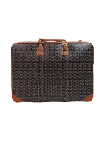 Black Leather Goyard Suitcase