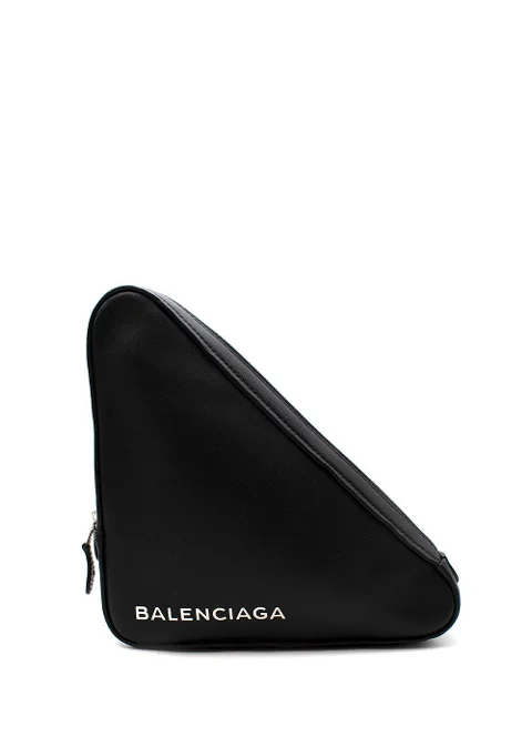 Black Leather Balenciaga Clutch
