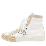 White Canvas Prada Sneakers