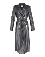 Black Leather Nanushka Coat