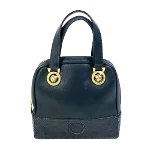 Black Leather Versace Handbag