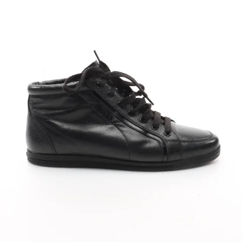Black Leather Prada Sneakers