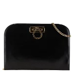 Black Leather Salvatore Ferragamo Shoulder Bag