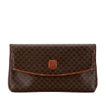 Brown Fabric Celine Clutch