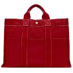 Red Canvas Hermès Tote