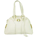 White Leather Saint Laurent Shoulder Bag