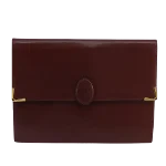 Burgundy Leather Cartier Clutch