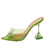 Green Fabric Amina Muaddi Sandals