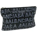 Black Leather Balenciaga Clutch