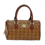 Brown Canvas MCM Travel Bag