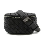 Black Leather Bottega Veneta Belt Bag