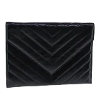 Black Leather Saint Laurent Clutch