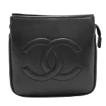 Black Leather Chanel Belt Bag