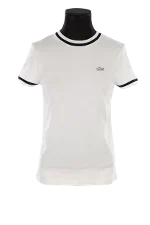 White Cotton Lacoste Tops