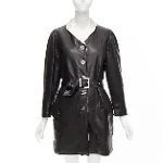 Black Leather Versace Coat