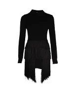 Black Wool Mugler Dress