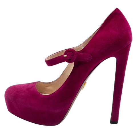 Purple Suede Prada Heels