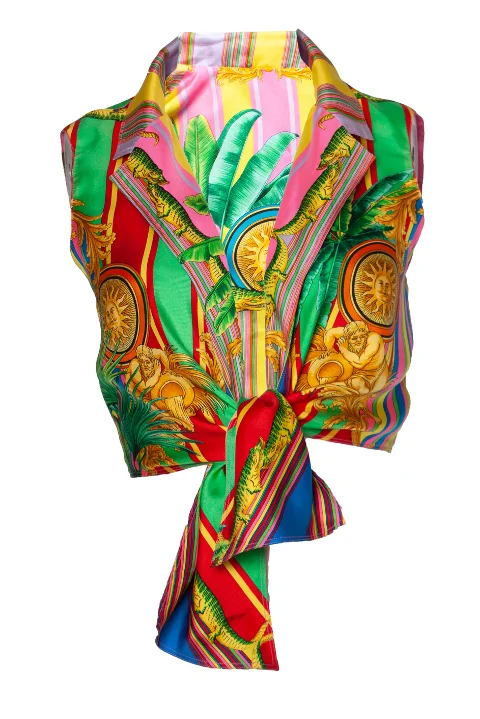 Multicolor Silk Versace Shirt