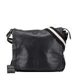 Black Leather Bally Shoulder Bag