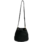 Black Leather Bottega Veneta Shoulder Bag