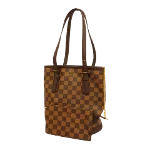 Brown Fabric Louis Vuitton Bucket Bag