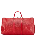 Red Leather Louis Vuitton Travel Bag