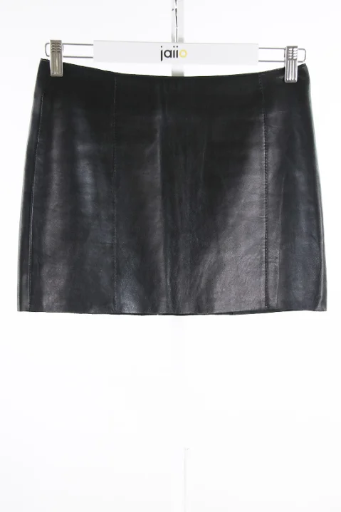 Black Leather Maje Skirt