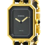 Black Leather Chanel Watch