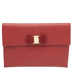 Burgundy Leather Salvatore Ferragamo Clutch