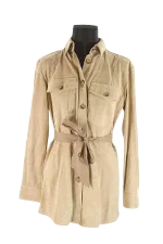 Beige Leather Ralph Lauren Jacket