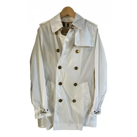 White Nylon Burberry Coat