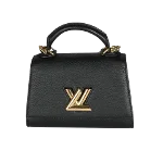 Black Leather Louis Vuitton Twist