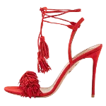 Red Suede Aquazzura Sandals