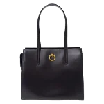 Black Leather Cartier Tote